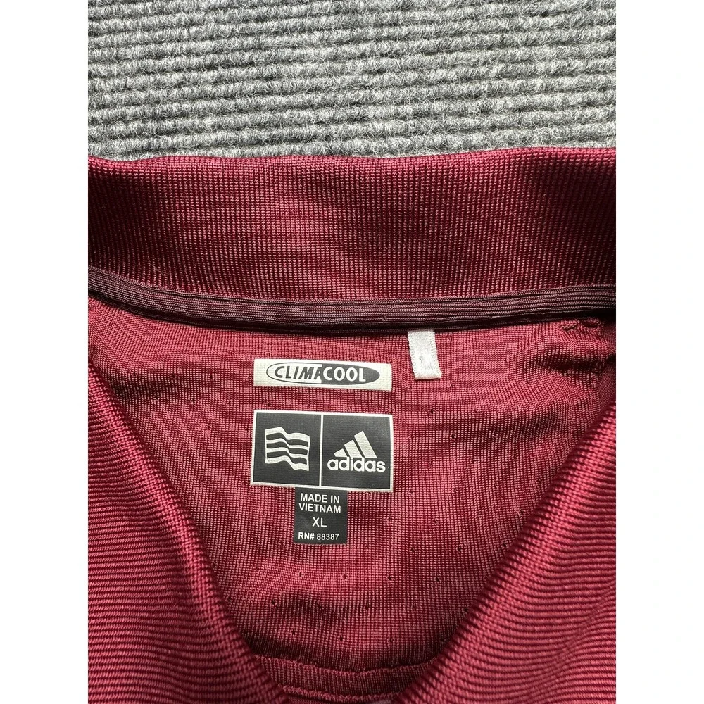 Oklahoma Sooners Shirt Mens‎ XL Red Striped NCAA Football Adidas ClimaCool Polo